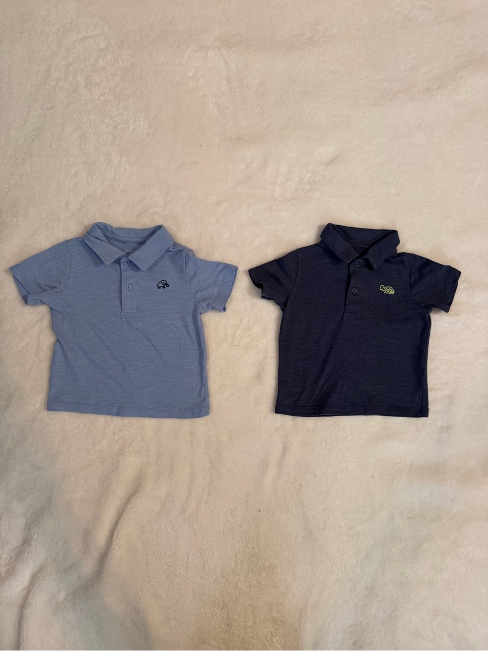 First Impressions Toddler Polo Shirts - Light Blue & Navy Set
